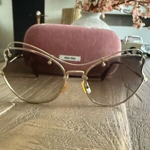 Miu Miu Gold Frame Sunglasses